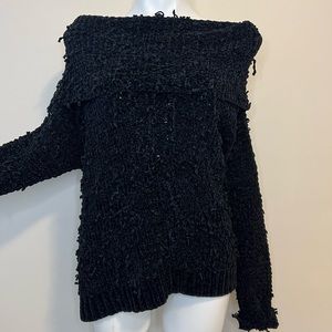 Off the shoulder chunky sweater